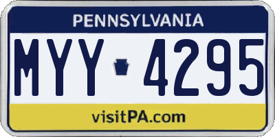 PA license plate MYY4295