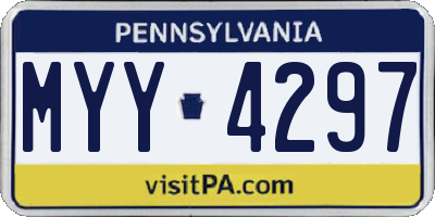 PA license plate MYY4297