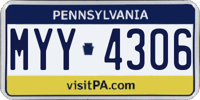 PA license plate MYY4306