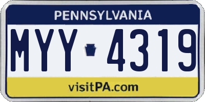PA license plate MYY4319