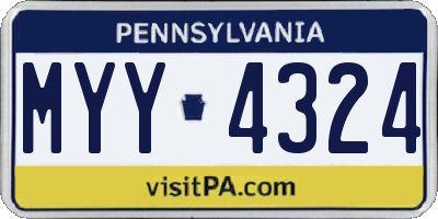 PA license plate MYY4324