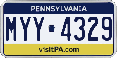 PA license plate MYY4329