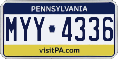 PA license plate MYY4336