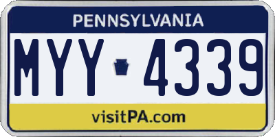 PA license plate MYY4339