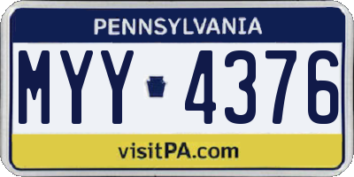 PA license plate MYY4376