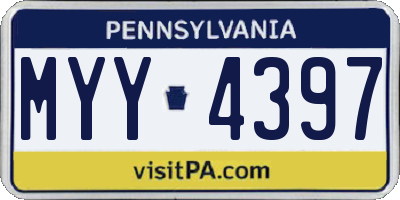 PA license plate MYY4397
