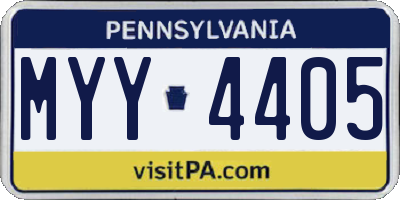 PA license plate MYY4405