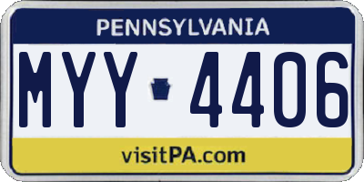 PA license plate MYY4406