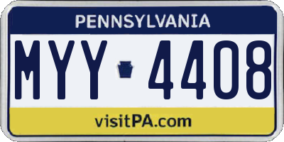 PA license plate MYY4408