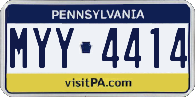 PA license plate MYY4414