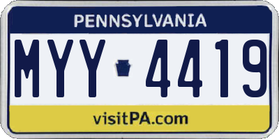 PA license plate MYY4419