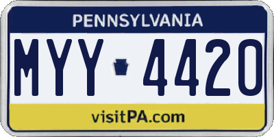 PA license plate MYY4420