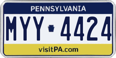PA license plate MYY4424
