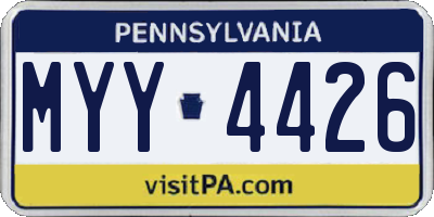 PA license plate MYY4426