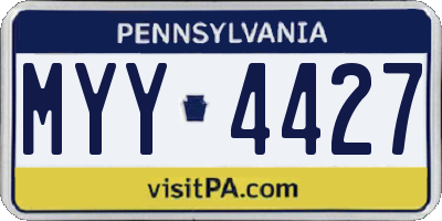 PA license plate MYY4427