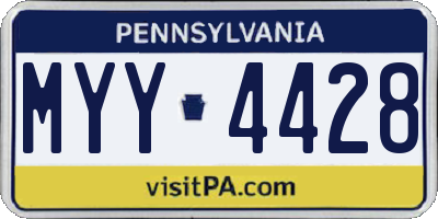 PA license plate MYY4428