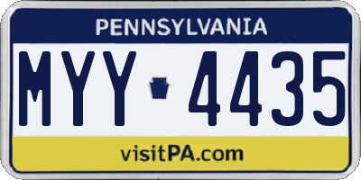 PA license plate MYY4435