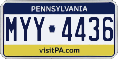 PA license plate MYY4436