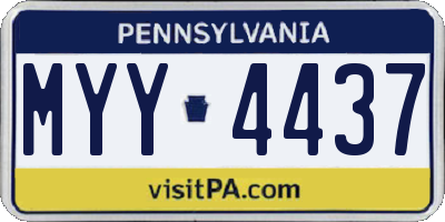 PA license plate MYY4437