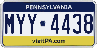 PA license plate MYY4438