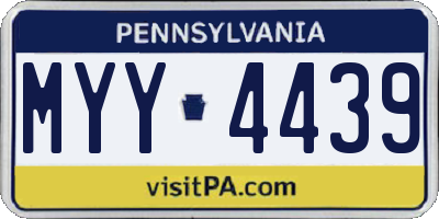PA license plate MYY4439