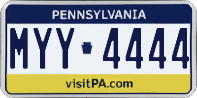 PA license plate MYY4444