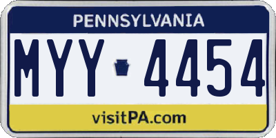 PA license plate MYY4454