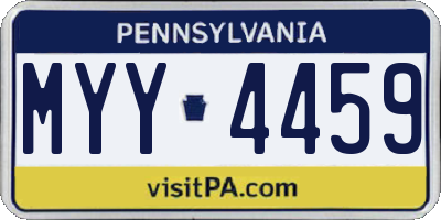 PA license plate MYY4459