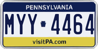 PA license plate MYY4464