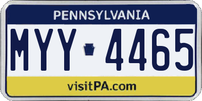 PA license plate MYY4465