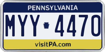 PA license plate MYY4470