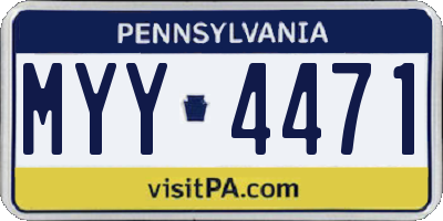 PA license plate MYY4471
