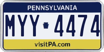 PA license plate MYY4474