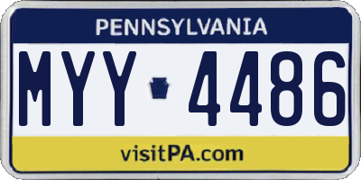 PA license plate MYY4486