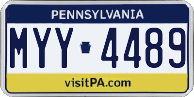 PA license plate MYY4489
