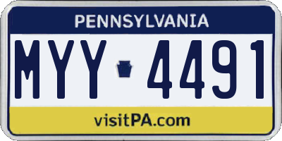 PA license plate MYY4491
