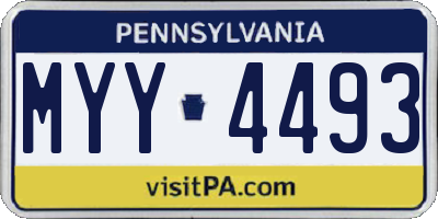 PA license plate MYY4493