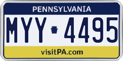 PA license plate MYY4495