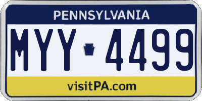 PA license plate MYY4499