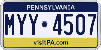 PA license plate MYY4507