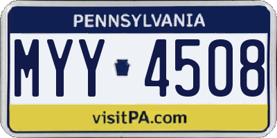 PA license plate MYY4508
