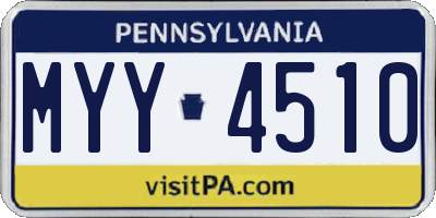 PA license plate MYY4510