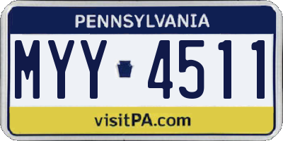 PA license plate MYY4511
