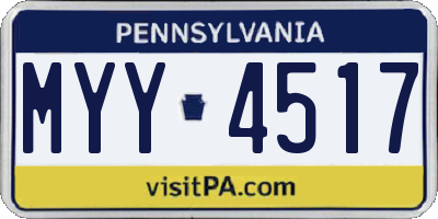 PA license plate MYY4517