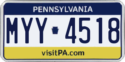 PA license plate MYY4518