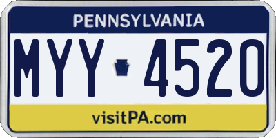 PA license plate MYY4520