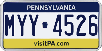 PA license plate MYY4526