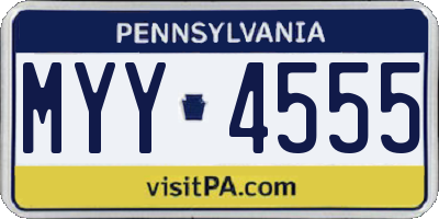 PA license plate MYY4555