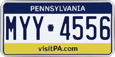 PA license plate MYY4556
