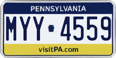 PA license plate MYY4559